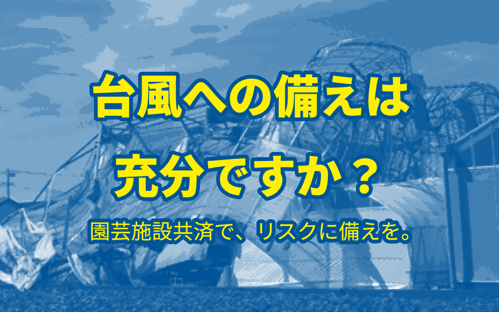 【園芸施設共済】台風など自然災害のリスクに備えましょう